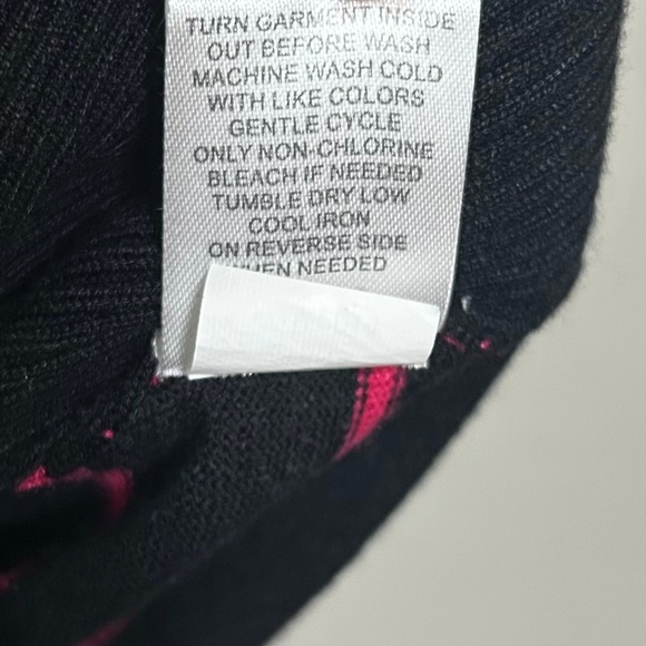 Women's Sweater XL Black Pink Stripe Colorblock Boat Neck 3/4 Sleeve Casual Top - Picture 5 of 8